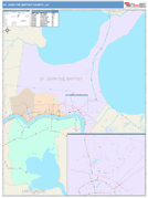 St. John the Baptist Parish (County), LA Digital Map Color Cast Style